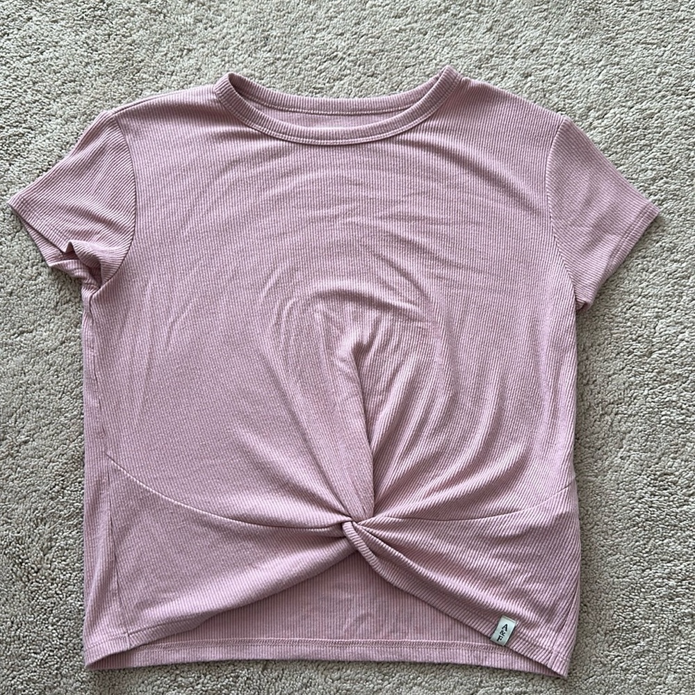 Abercrombie kids dusty pink ribbed t-shirt size 9/10